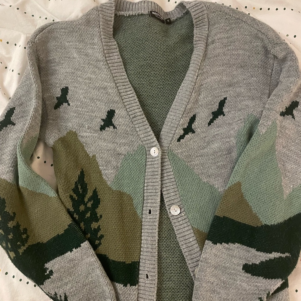 Multicolored Patterned Cardigan With Buttons - image 1